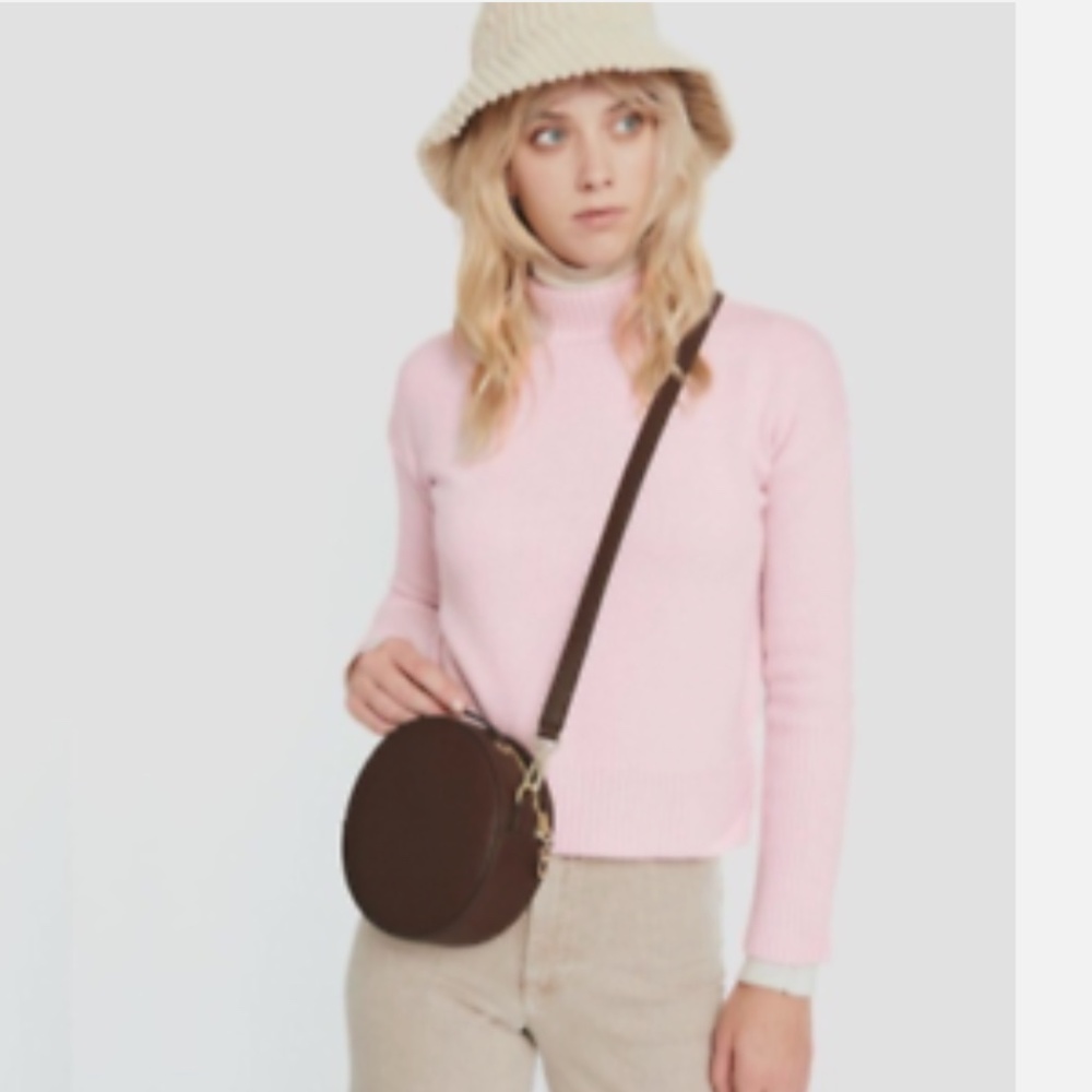 NWT S by Siizu Chocolate Eco Friendly & Cruelty Free Vegan Round Crossbody